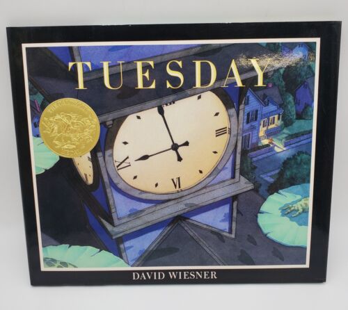 Signed 1st Ed Book TUESDAY David Wiesner Caldecott HBDJ Dedicated to Nancy