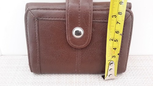 Men Brown Faux Leather Trifold Wallet  Zippered Net Pocket Credit Card ID Holder - Bild 8 von 8