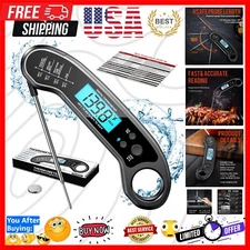Digital Instant Read Meat Thermometer - Waterproof Kitchen Gadget for BBQ Lovers