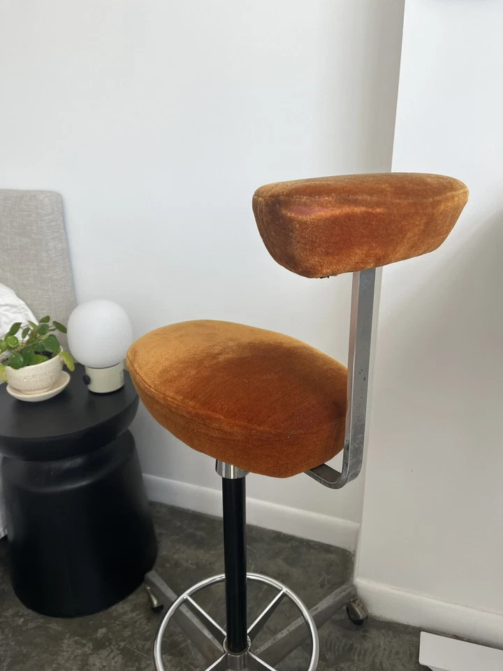 Cadeira de veludo Herman Miller Perch George Nelson meados do século cadeira escritório desenho - Imagem 3 de 4