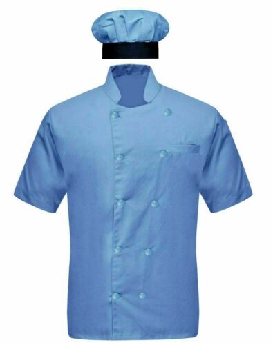 Chef Coat with Cap Half Sleeves Jacket Hotel Restaurant kitchen Uniform for Men - Picture 5 of 5