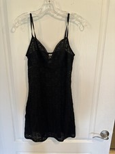 H M nightwear women s black lace Nightgown. Size medium. Adjustable straps