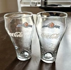 VTG Set of 2 White Castle Coca Cola 90th Anniversary Glass Tumbler 16oz 6.5"