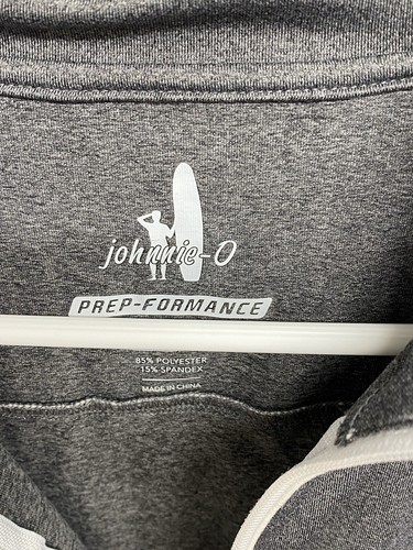 Johnnie O Prep Formance Golf 1/4 Zip Pullover Camicia Uomo Grigio Medio Logo - Foto 5 di 7