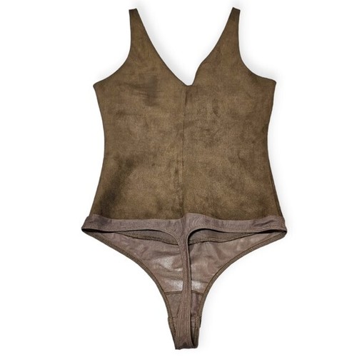 NWT BCBG MAXZARIA MYA V-NECK SLEEVELESS FUAX SUEDE BODYSUIT SZ M - Picture 6 of 7