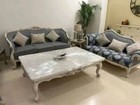 Selenite Dining Table, Gemstone Inlay Arts Table, Selenite Top Home Decor Tables