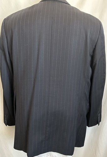 Andrew Fezzes Men’s 2 Pcs Suit Black w Lite Pinstripes - Picture 3 of 11