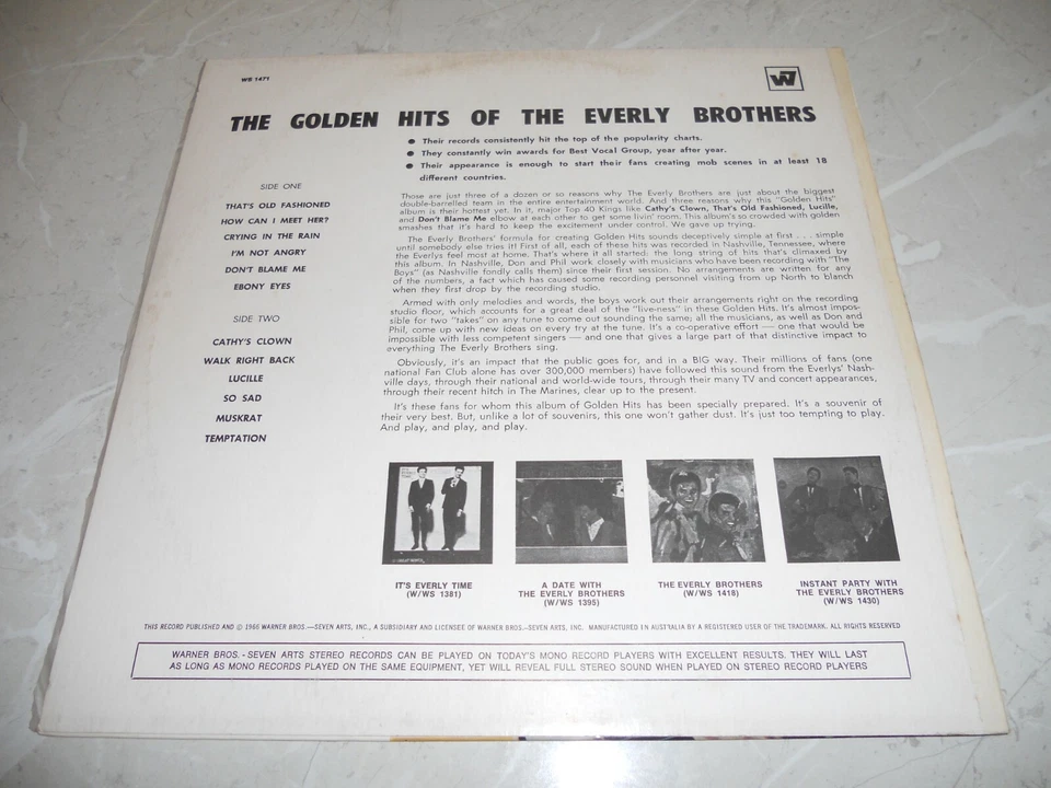 Bulk Various 3 X The Everly Brothers LP Albums Pop Rock EX - Image 3 of 4