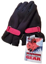 Marlboro Unlimited Gear Fleece Lined Gloves w/Wrist Strap Black  Red  Large