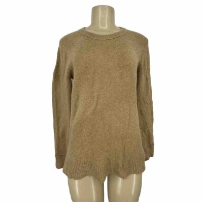 J CREW EXTRA SOFT Yarn Small Women  Crewneck Brown Tan Sweater 19-11