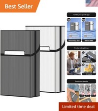 2 Pack Cigarette Case Magnetic Brushed Aluminum Case King Size 20 Capacity 85mm