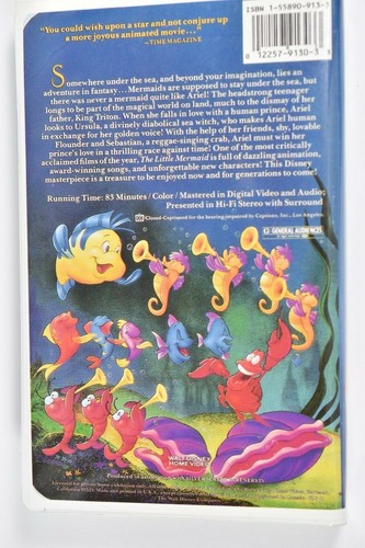 Disney La Sirenita con Cubierta de Obra de Arte Prohibida Edición Diamante Negro VHS - Imagen 7 de 12