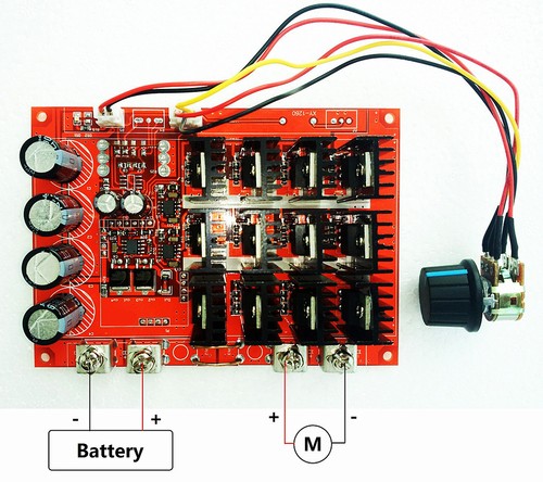 10-50V 60A DC Motor Speed Control PWM HHO RC Controller 12V 24V 48V 3000W MAX - Picture 3 of 4