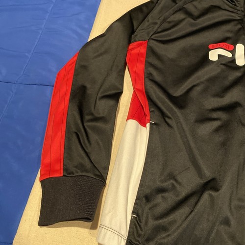 Fila Sport Men Large Full Zip Jacket Black, Red, White - Clean - Lightly Worn - Picture 6 of 8