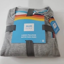 Aldi Gear Spring 2024 Ladies Women's Gray Logo Pullover Sweatshirt Size XL New