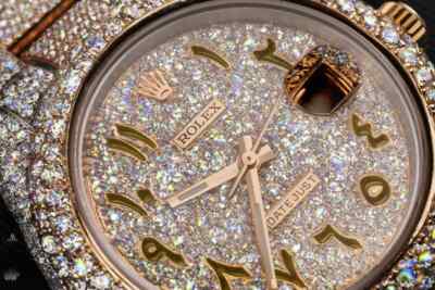 Rolex Datejust 41 126303 Custom Yellow Arabic Script Dial  2Tone Diamond Watch