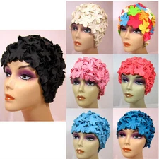 PICK 1 --- AQUAPRO LATEX FLOWER SWIMMING CAP,POOL CAP, ONE SIZE ,--- #5670