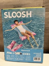 Sloosh Inflatable Pool Hammock Float for Adults w/Pink Leaves Decor 48  X 29  