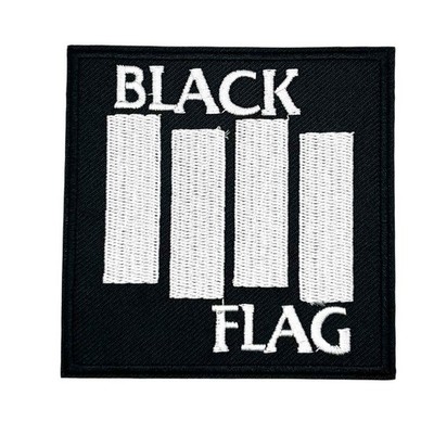 Black Flag Patch Aufnäher Bügelbild Flicken Applikation Punkrock Rock Metal Pop