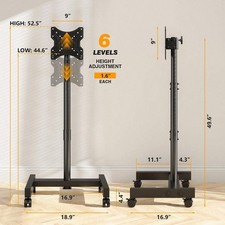 Rfiver Rfiver Rolling TV Stand, Mobile Rfiver TV Cart For 13-50 Inch-ZengC