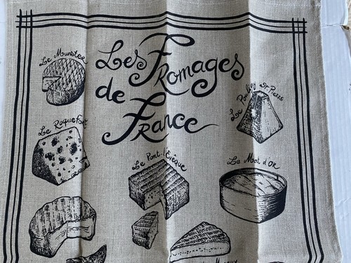 TORCHONS & BOUCHONS Paris Linen Kitchen Tea Towel Les Fromages De France - Picture 2 of 10