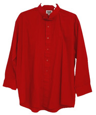 Broadway Tuxmakers Red Tuxedo Shirt Wing Collar Pleasted Front Men's XL 32-33