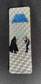 1992 STAR WARS SELTENES FRÜHES REFLEKTIERENDES LESEZEICHEN DARTH VADER UND LUKE SKYWALKER