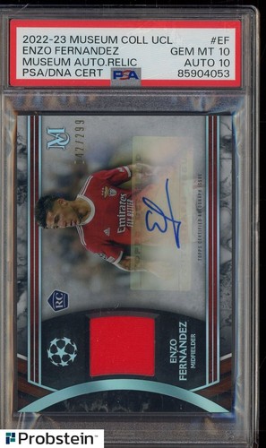 2022-23 Topps Museum UCL Enzo Fernandez RPA RC Patch /299 PSA 10 PSA/DNA AUTO 10