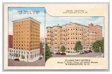 WASHINGTON DC New Ebbitt & Grafton Hotel Clarke Dry Hotels Vintage Postvcard UNP