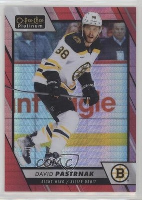 2023-24 O-Pee-Chee Platinum Red Prism 176/199 David Pastrnak #157 0c3