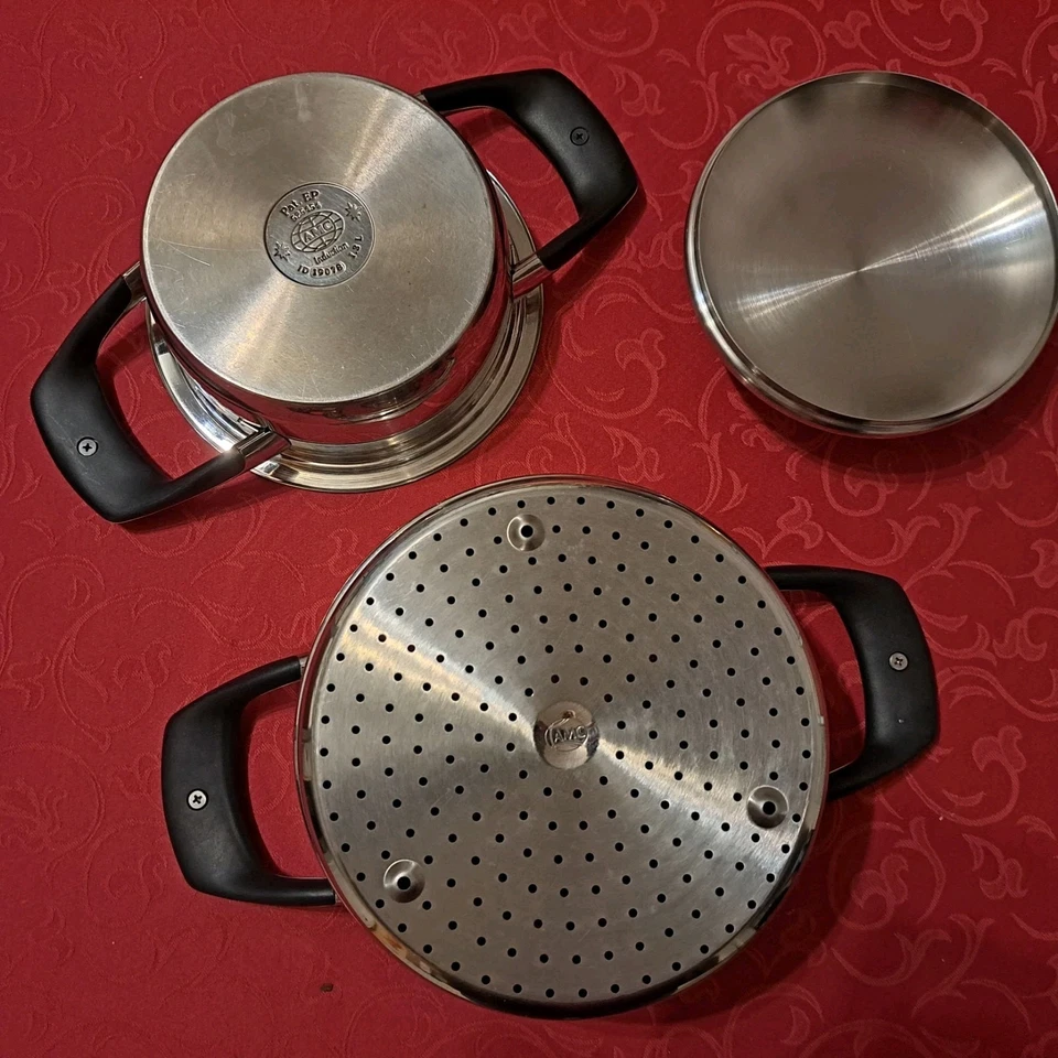 AMC Starline: Topf 1,3Liter 16cm +Visiotherm Deckel + Siebeinsatz 20cm Induktion - Bild 3 von 3