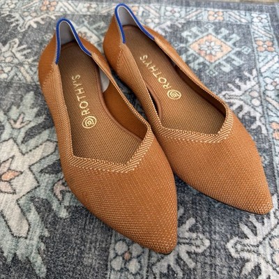 Rothy s The Point in Amber/Fawn Women's Slip On Ballet Flats Washable Size 11
