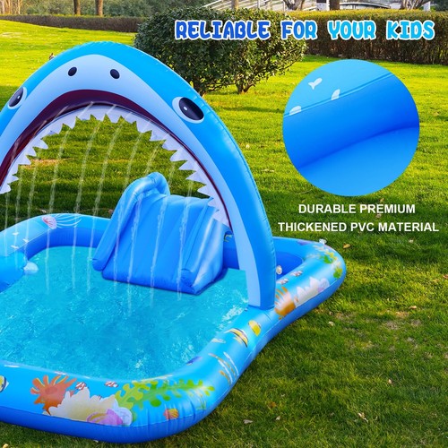 Inflatable Kiddie Pool Inflatable Play Center Kids Toddler Pool with Water Sl... - Picture 3 of 7