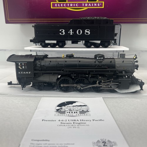 MTH Premier 20-3395-1 Santa Fe 4-6-2 USRA Pacific Steam PS.2 O Used #3408 BCR - Picture 2 of 24