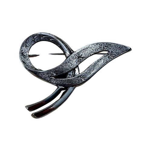 Broche abstracto de plata de ley, prendedor vintage años 60, prendedor de plata - Imagen 3 de 7