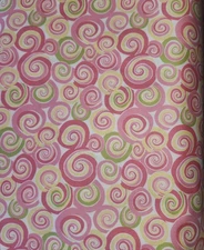 In The Beginning Lily Pond Wendy Slotboom Fabric Pink Lime Yellow Swirl 3pc  5YD
