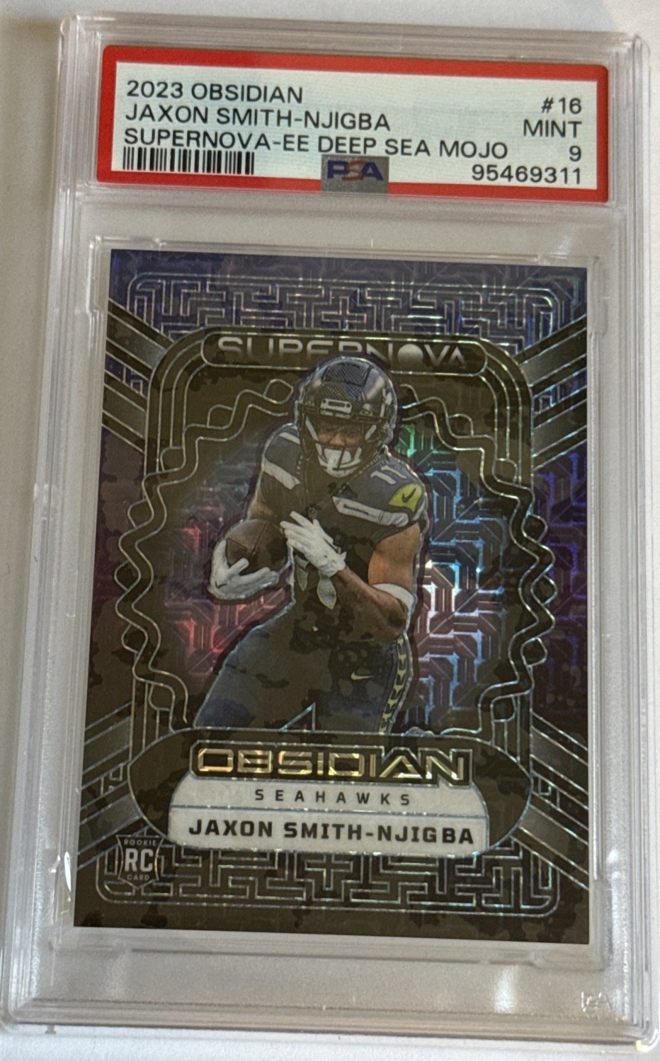 2023 Obsidian Jaxon Smith-Njigba Supernova EE Deep Sea Mojo 5/5 PSA 9 MINT