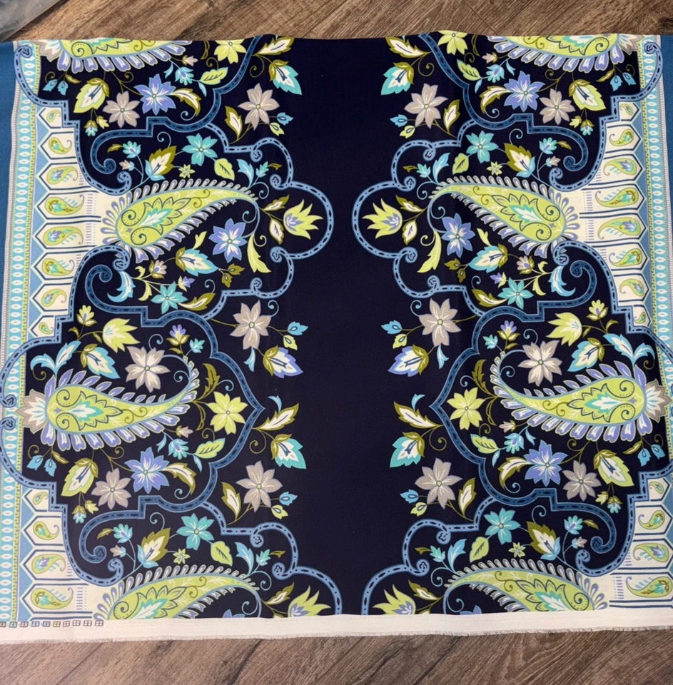 Richloom Solarium Paisley Blue Green Upholstery Each Panel Is 32”x 55” - Image 2 of 4