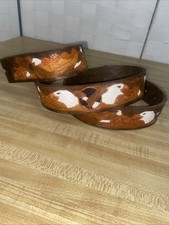 Vintage Hand Tooled Leather Belt Men  s Western Cowboy Painted Eagles Sz 36  -38  