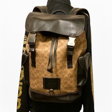 Authentic Coach 40344 Signature Black Khaki Crossbody Bag EUC