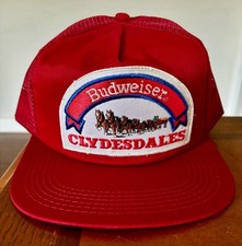 Vintage Budweiser Bud Beer Clydesdales Hat Cap USA Made Truckers Mesh Snapback