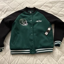 NFL Team Apparel Men’s New York Jets Varsity Jacket Size Medium