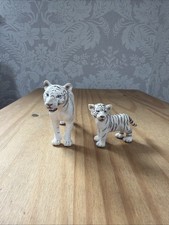 Schleich 14382 White Tiger (2007) & Schleich White Tiger Cub 14384 (2007)