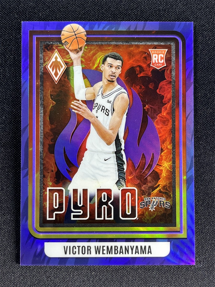 2023-24 Panini Phoenix Victor Wembanyama #5 Pyro Purple Rookie RC Spurs /75
