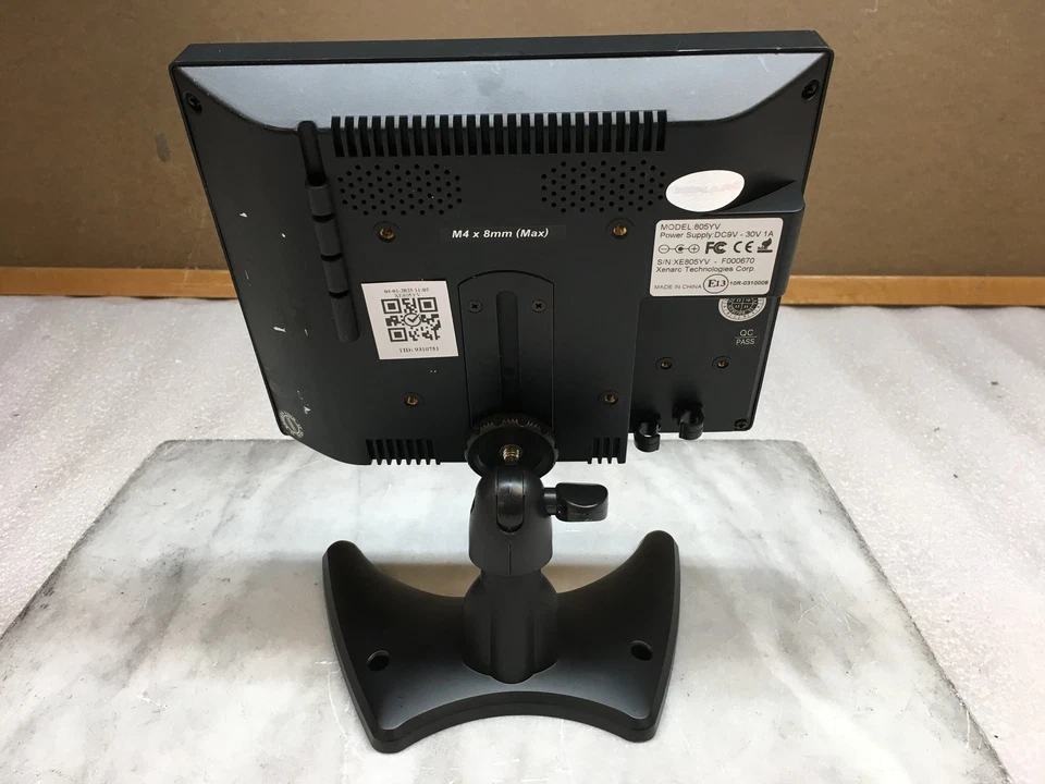 Xenarc 805YV 8" Portable LED LCD Display Monitor VGA 4:3 Aspect Ratio 10/15ms - Image 4 of 4