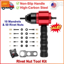Electric Rivet Nut Gun Adapter Cordless Riveting Tool Insert Nut Drill Tool Kit