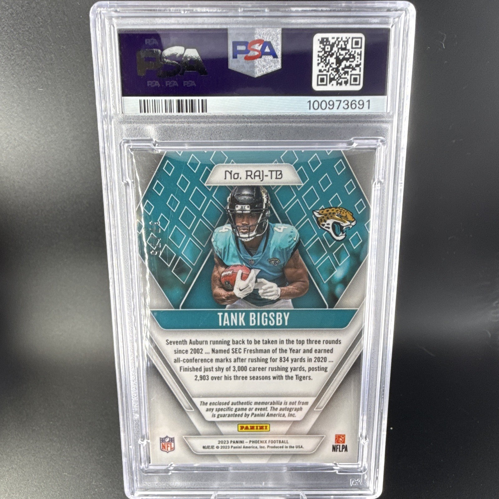 Panini 2023 Phoenix Tank Bigsby Auto Jersey /75 PSA 9 Auto 10 POP 1 🔥 view 2