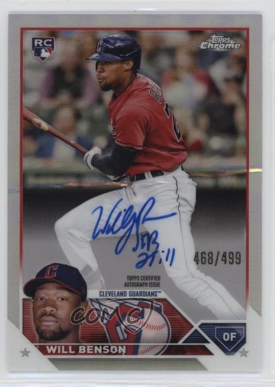 2023 Topps Chrome Rookie Auto Refractor /499 Will Benson #RA-WB Auto RC