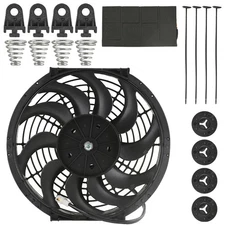 Universal 12 Inch Electric Radiator Cooling Fan 12V 1400 CFM With Curved Blades