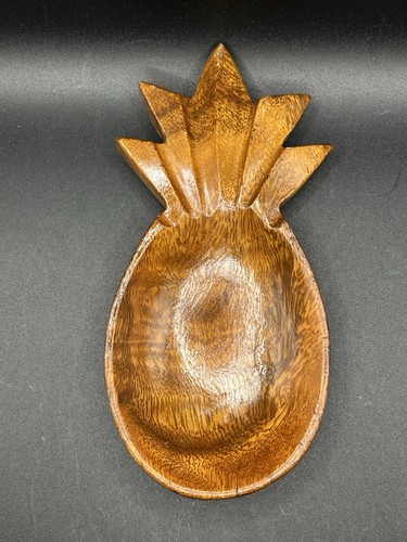 Original MonkeyPod Holz Ananas Schmuck Schale-Made in Hawaii-1960er-70er - Bild 1 von 5
